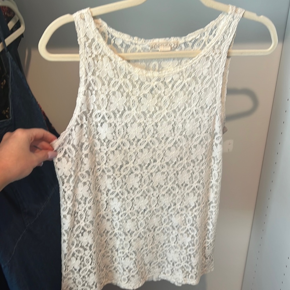 Forever 21 white lacy top. Size medium